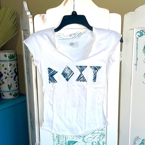 LITTLE Girl’s ROXY Tee Blue Letters White Tee - Picture 2 of 4